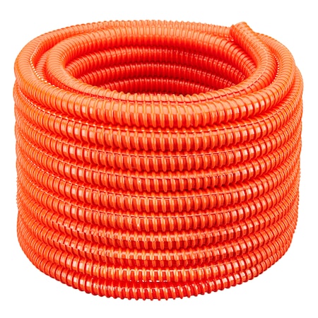 1x100Ft Flexible Corrugated Orange PVC Split Tubing Wire Loom